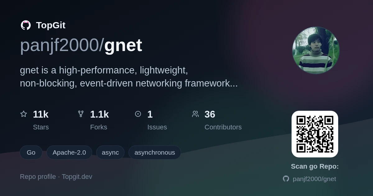 TopGit repo profile image for panjf2000/gnet