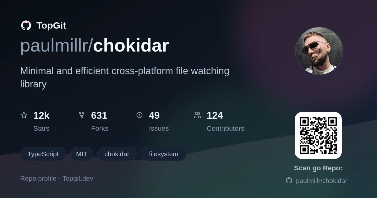 TopGit repo profile image for paulmillr/chokidar