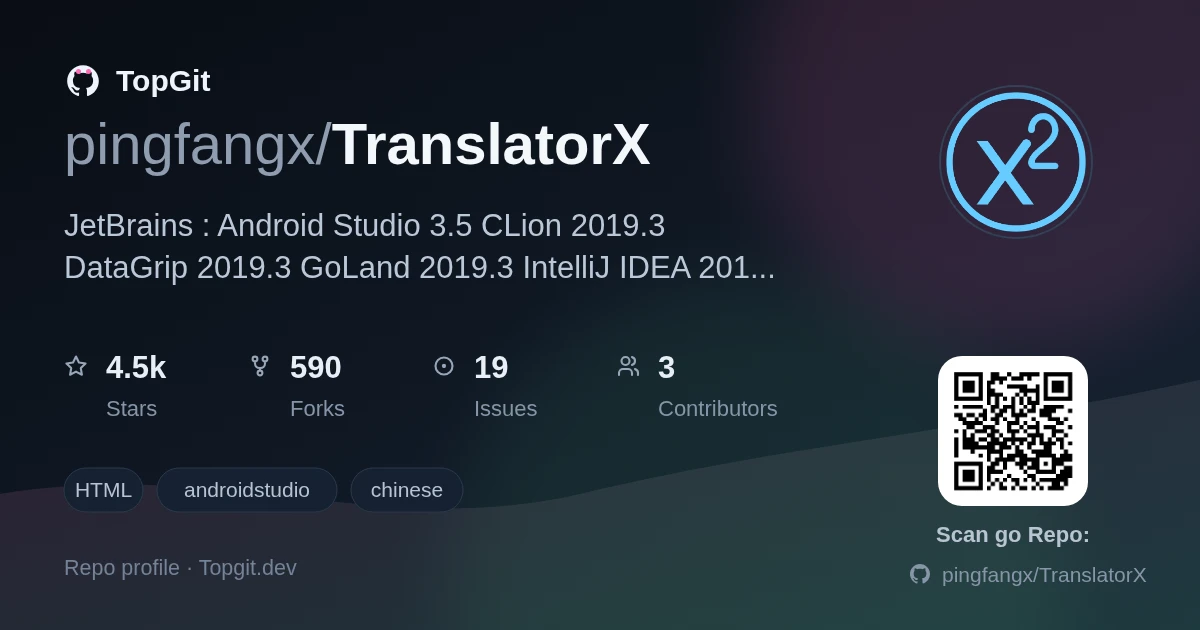 TopGit repo profile image for pingfangx/TranslatorX