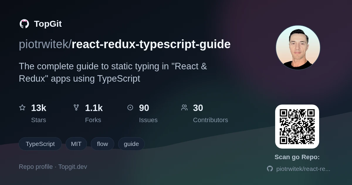 TopGit repo profile image for piotrwitek/react-redux-typescript-guide