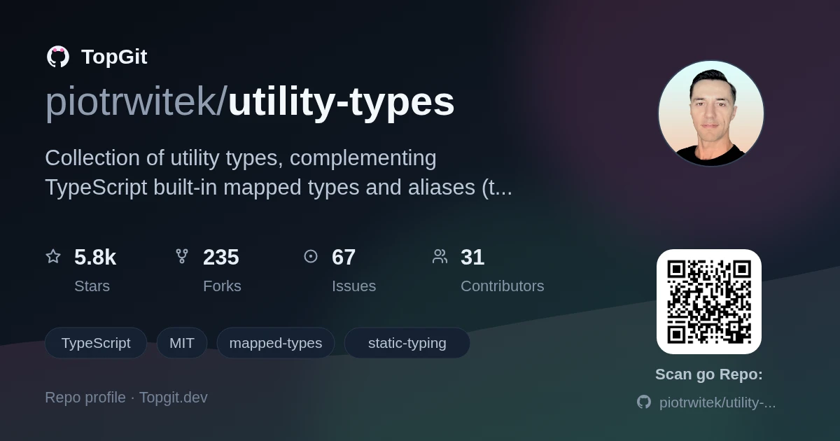TopGit repo profile image for piotrwitek/utility-types