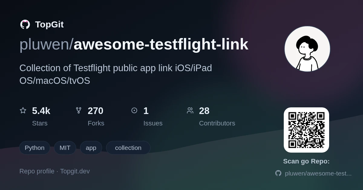 TopGit repo profile image for pluwen/awesome-testflight-link