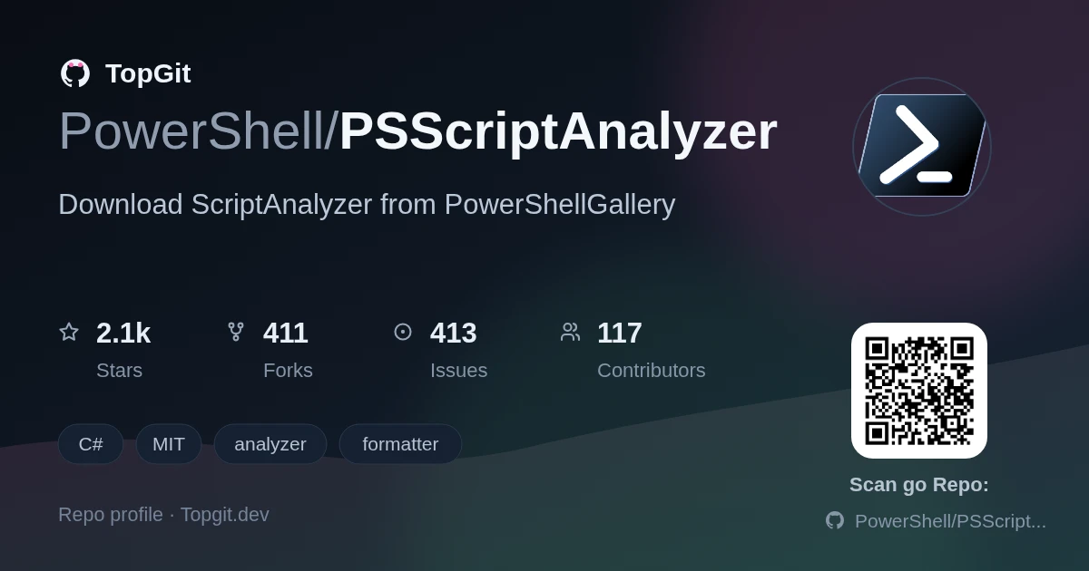 TopGit repo profile image for PowerShell/PSScriptAnalyzer