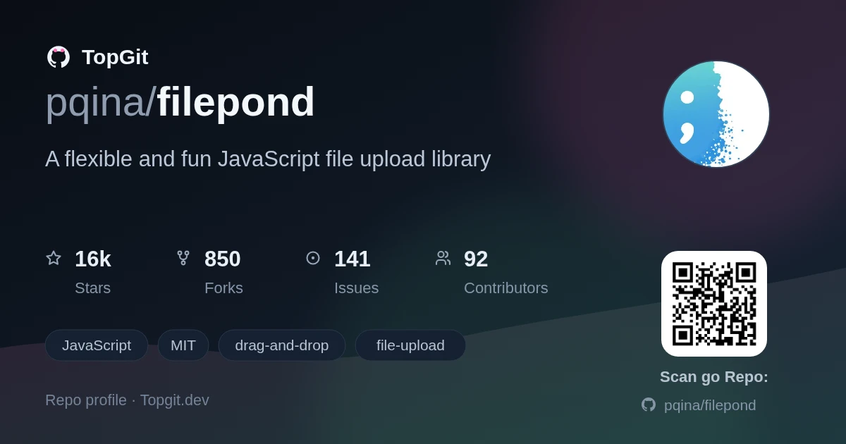 TopGit repo profile image for pqina/filepond