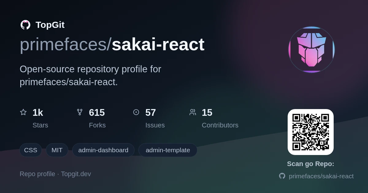 TopGit repo profile image for primefaces/sakai-react