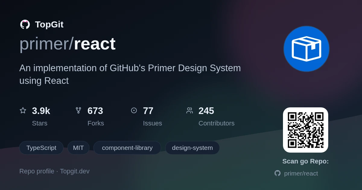 TopGit repo profile image for primer/react