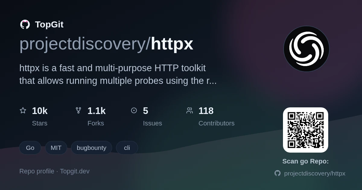 TopGit repo profile image for projectdiscovery/httpx