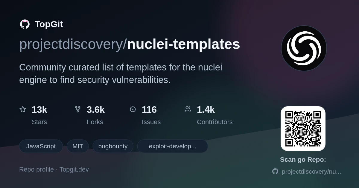 TopGit repo profile image for projectdiscovery/nuclei-templates
