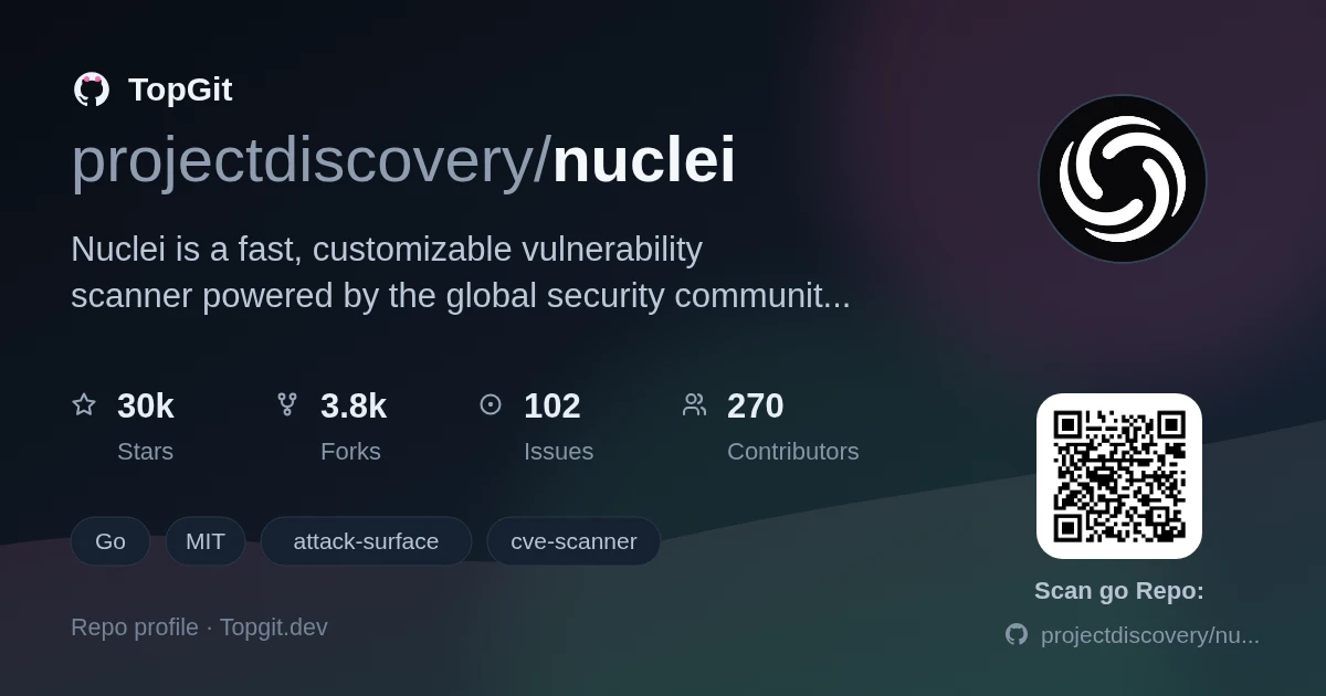 TopGit repo profile image for projectdiscovery/nuclei