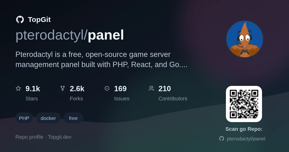 TopGit repo profile image for pterodactyl/panel