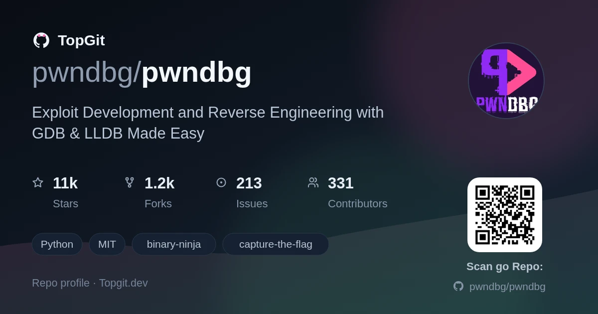 TopGit repo profile image for pwndbg/pwndbg