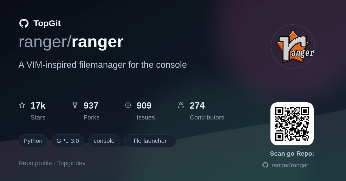 TopGit repo profile image for ranger/ranger