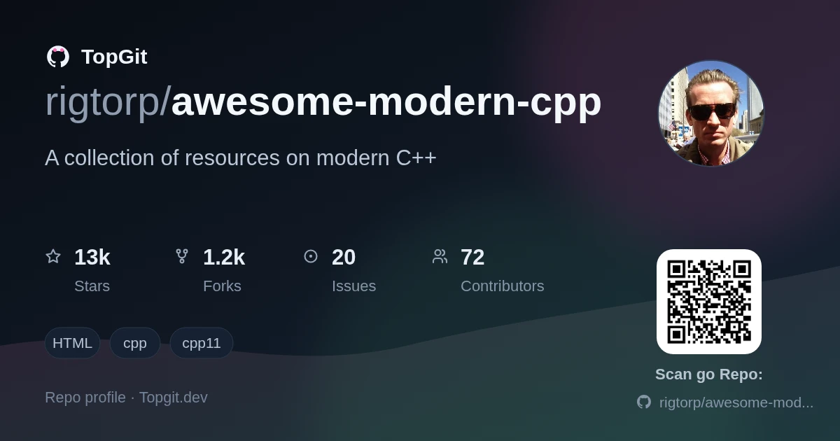 TopGit repo profile image for rigtorp/awesome-modern-cpp