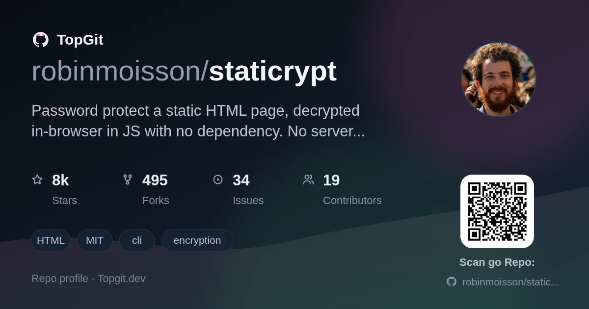 TopGit repo profile image for robinmoisson/staticrypt
