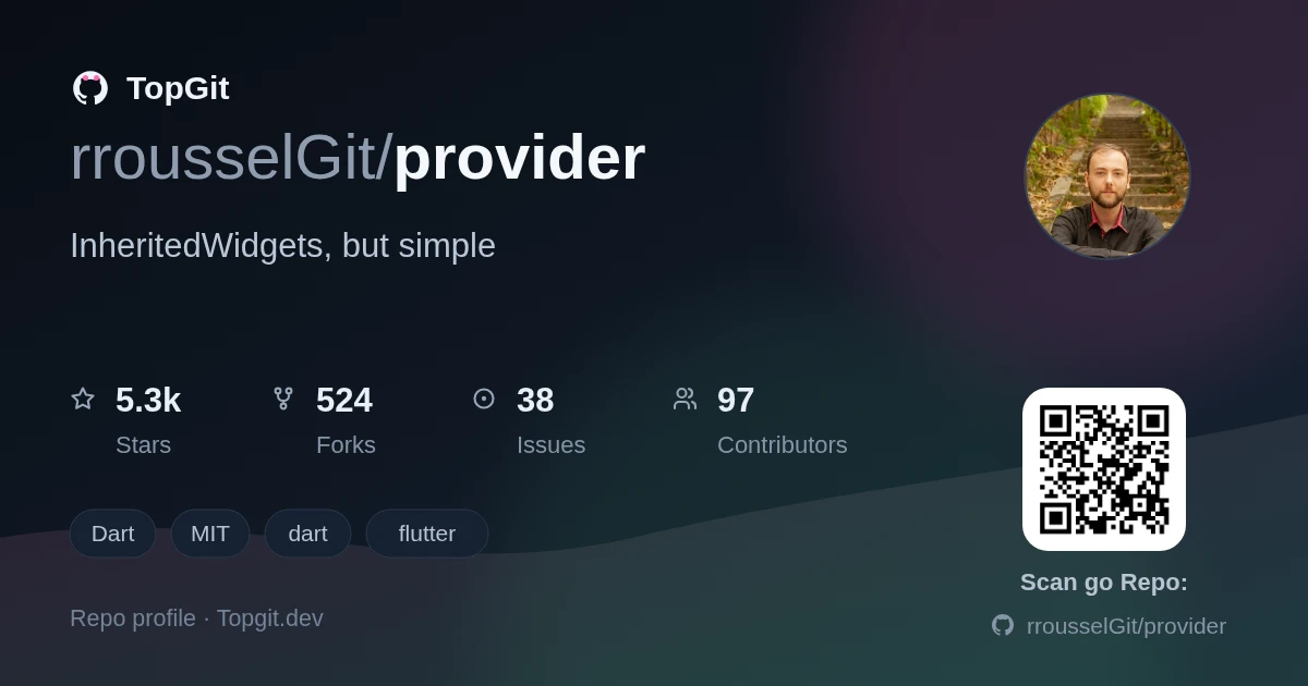 TopGit repo profile image for rrousselGit/provider