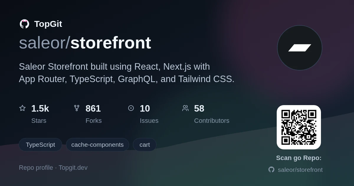 TopGit repo profile image for saleor/storefront