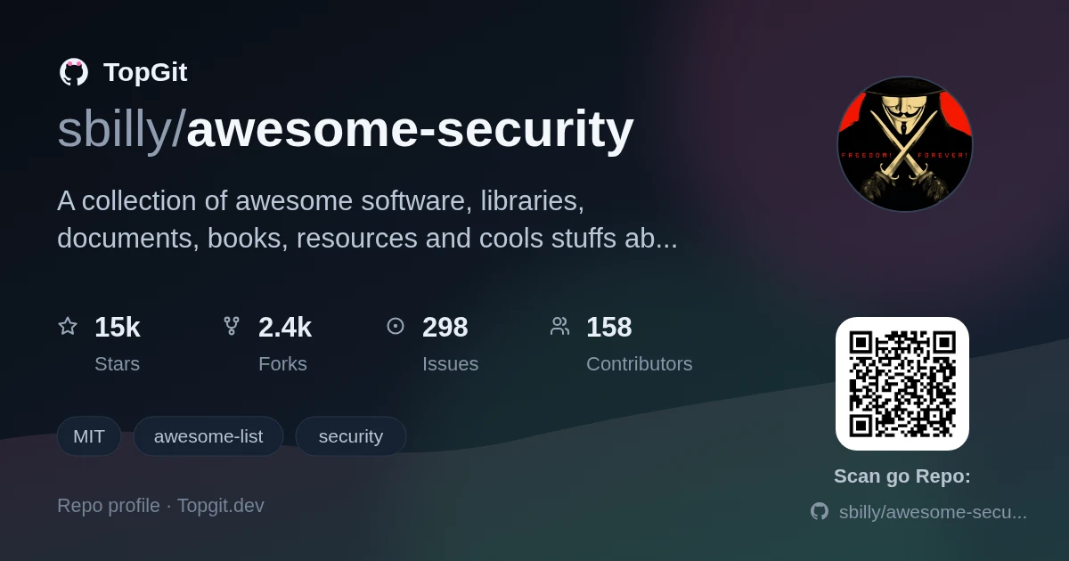 TopGit repo profile image for sbilly/awesome-security