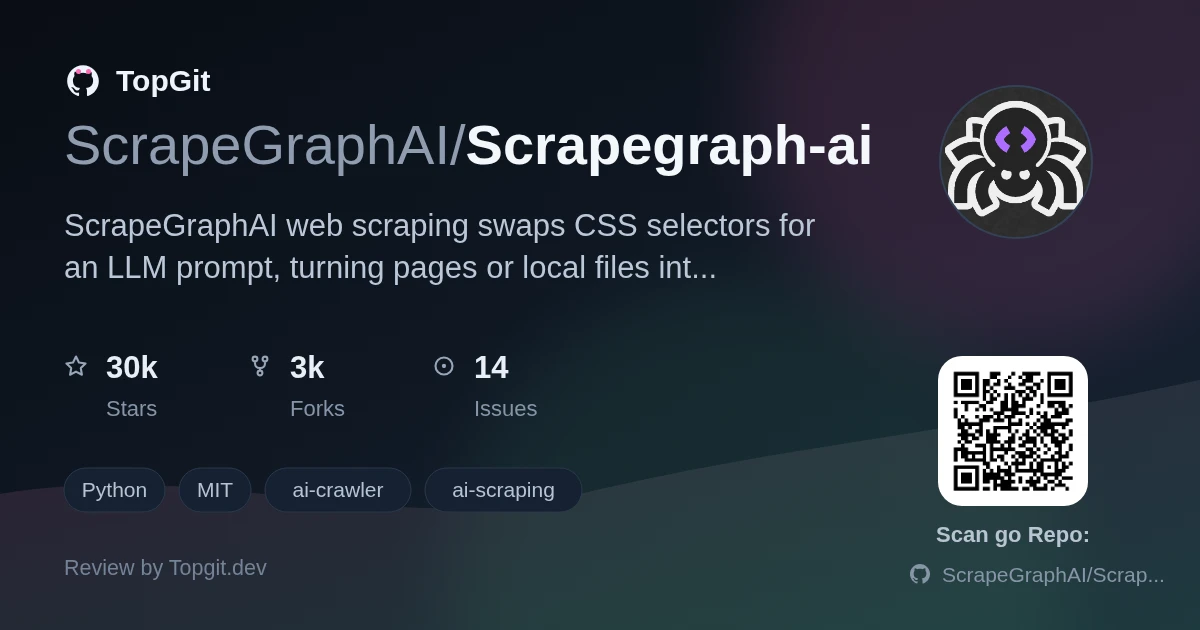TopGit review image for ScrapeGraphAI/Scrapegraph-ai