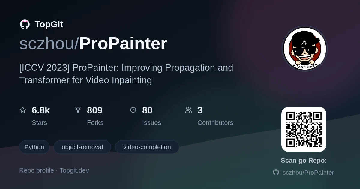 TopGit repo profile image for sczhou/ProPainter