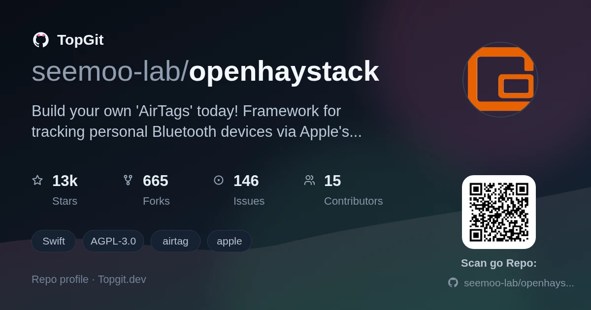 TopGit repo profile image for seemoo-lab/openhaystack