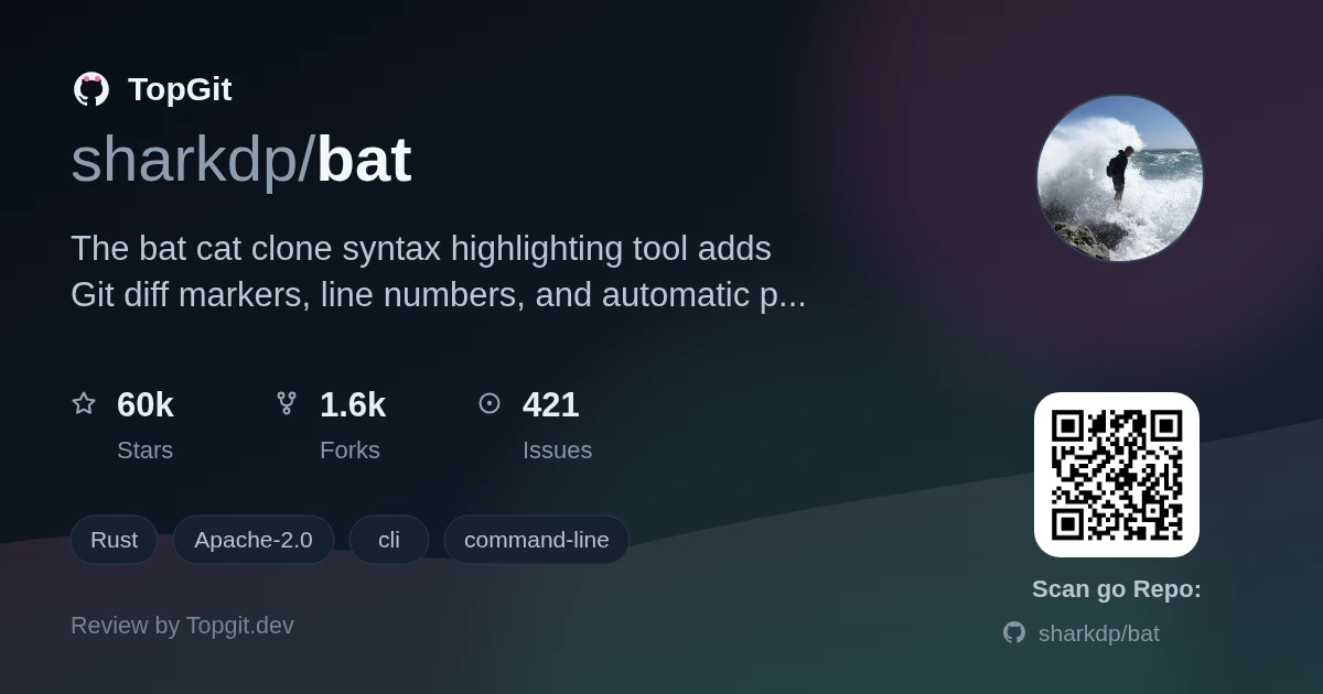 TopGit review image for sharkdp/bat