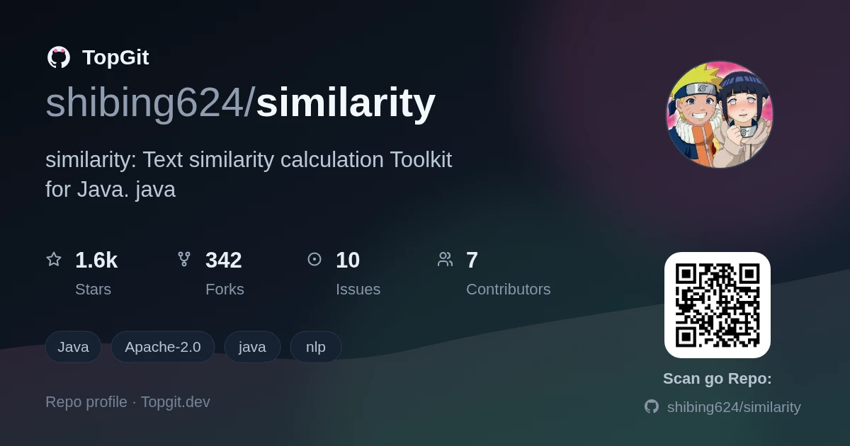 TopGit repo profile image for shibing624/similarity