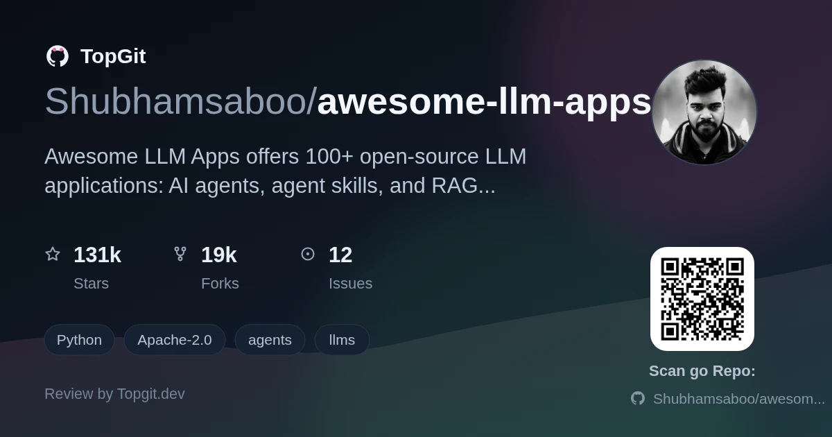 TopGit review image for Shubhamsaboo/awesome-llm-apps