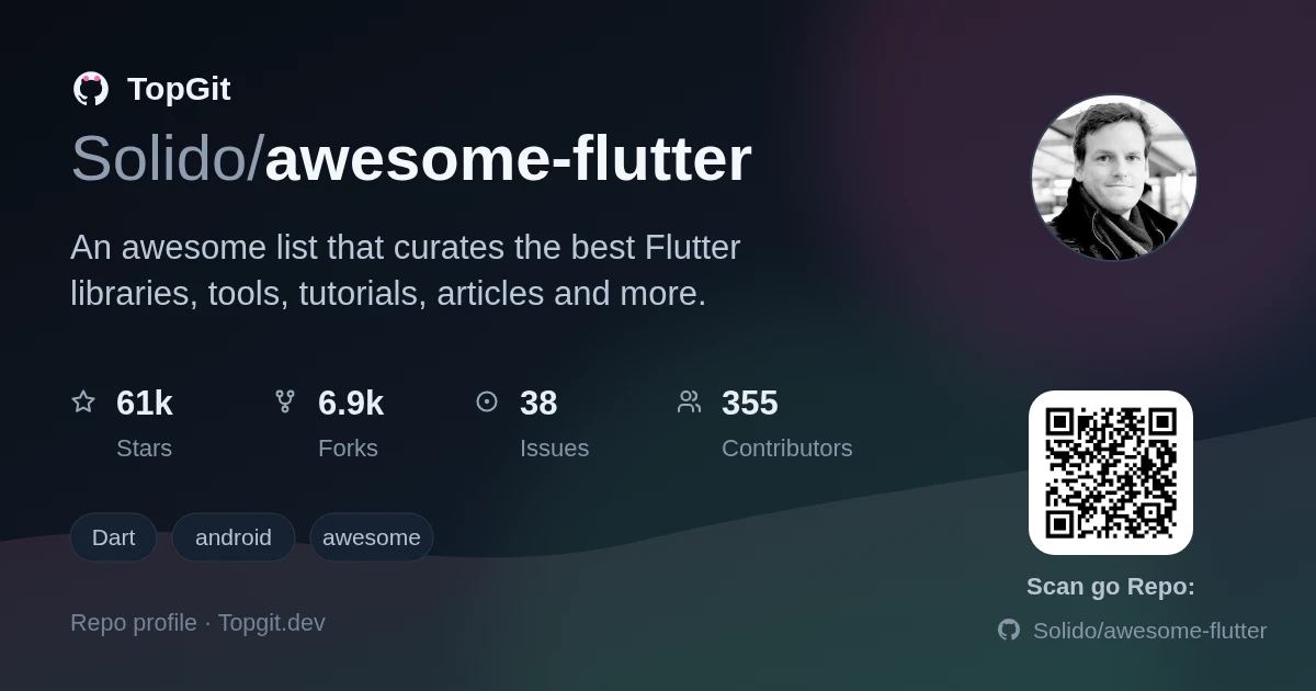TopGit repo profile image for Solido/awesome-flutter