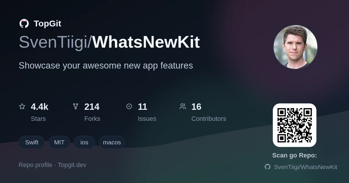 TopGit repo profile image for SvenTiigi/WhatsNewKit