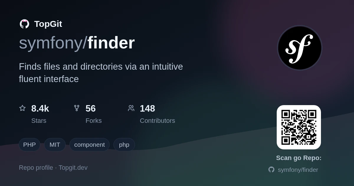 TopGit repo profile image for symfony/finder