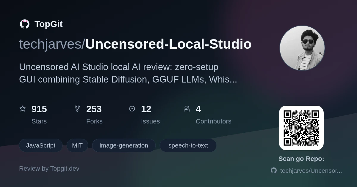 TopGit review image for techjarves/Uncensored-Local-Studio