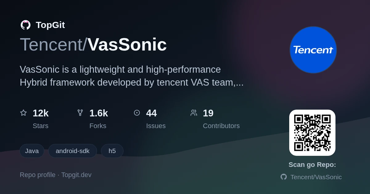 TopGit repo profile image for Tencent/VasSonic