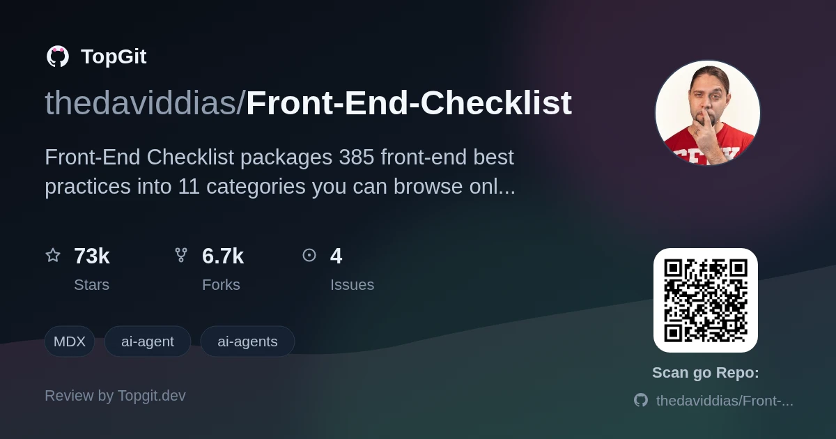 TopGit review image for thedaviddias/Front-End-Checklist