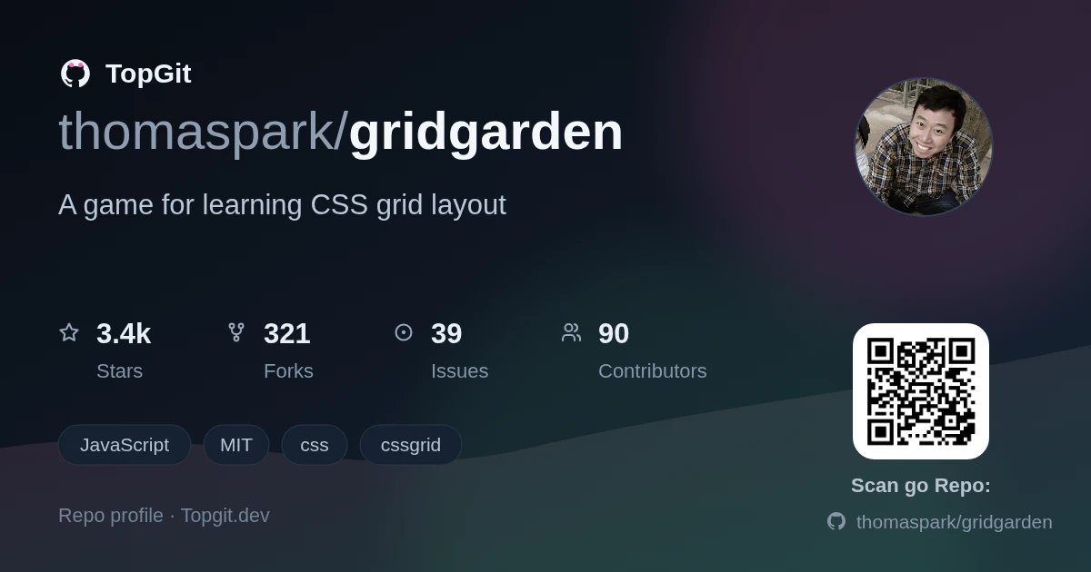 TopGit repo profile image for thomaspark/gridgarden