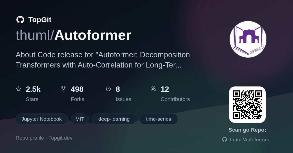 TopGit repo profile image for thuml/Autoformer