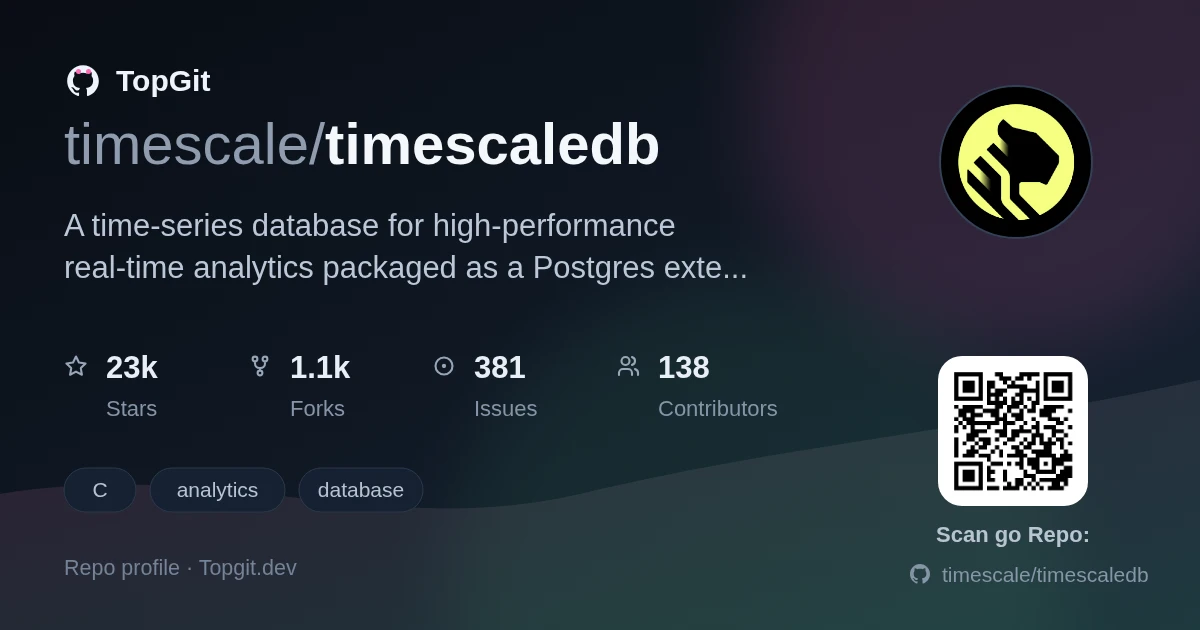 TopGit repo profile image for timescale/timescaledb