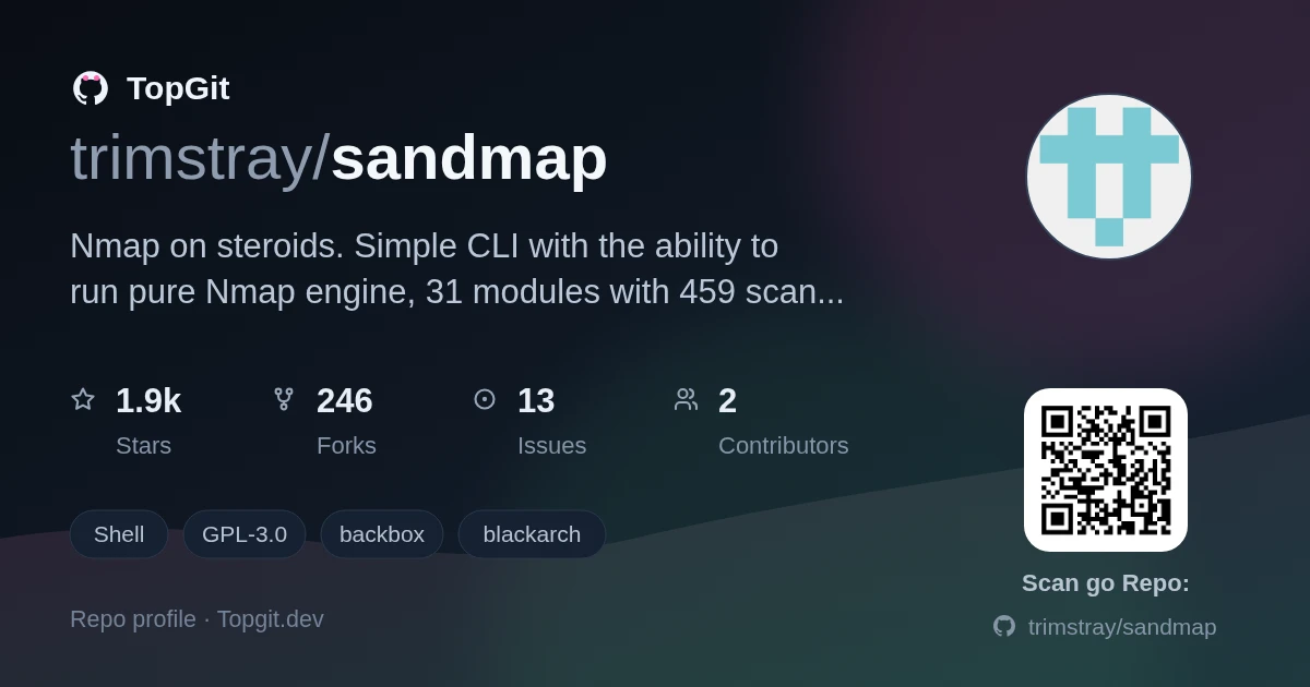 TopGit repo profile image for trimstray/sandmap