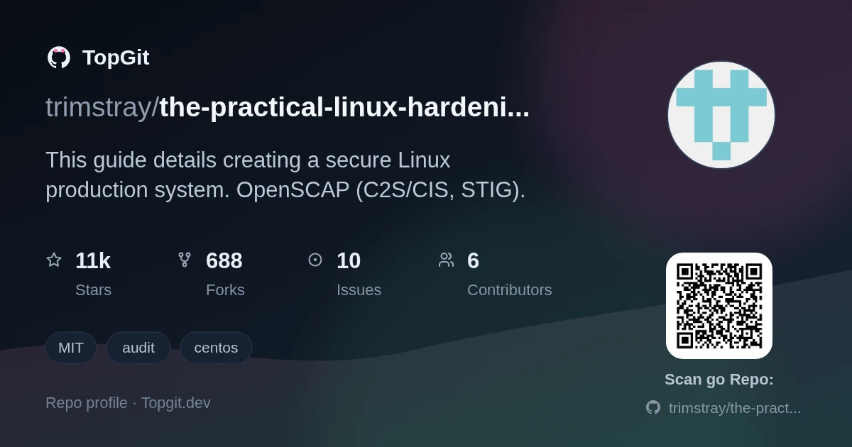 TopGit repo profile image for trimstray/the-practical-linux-hardening-guide