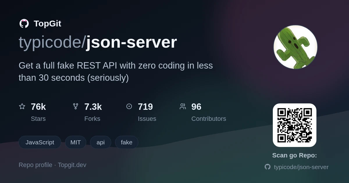 TopGit repo profile image for typicode/json-server