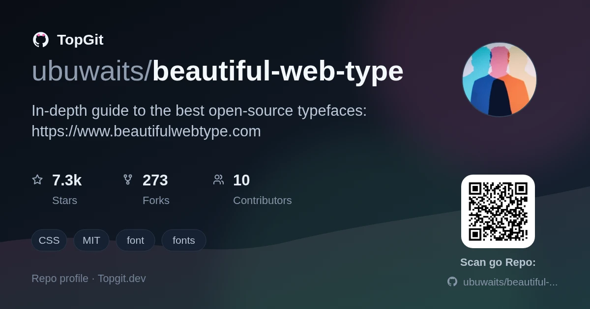TopGit repo profile image for ubuwaits/beautiful-web-type