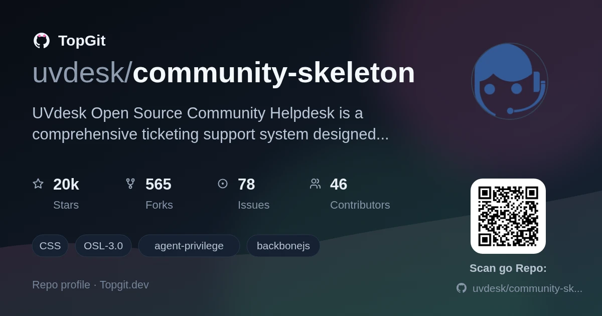 TopGit repo profile image for uvdesk/community-skeleton