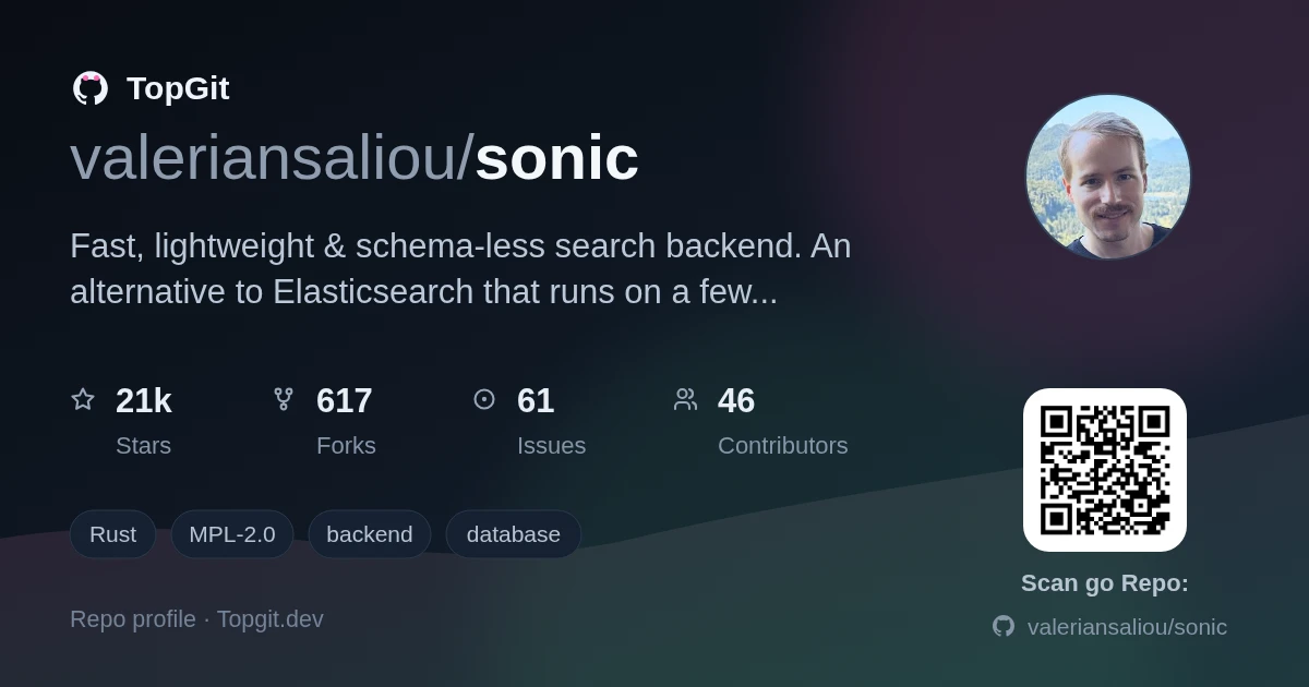 TopGit repo profile image for valeriansaliou/sonic