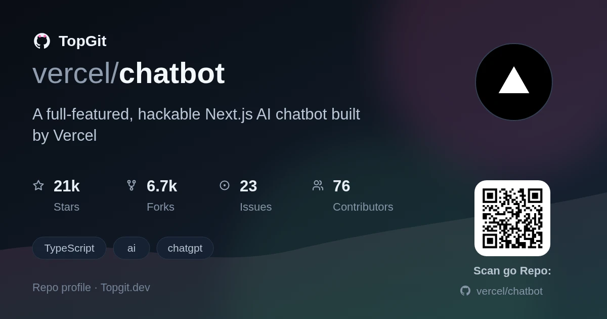 TopGit repo profile image for vercel/chatbot