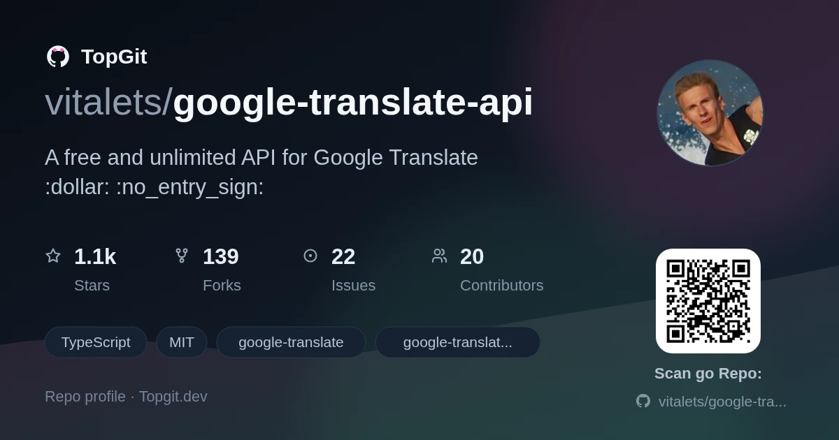 TopGit repo profile image for vitalets/google-translate-api