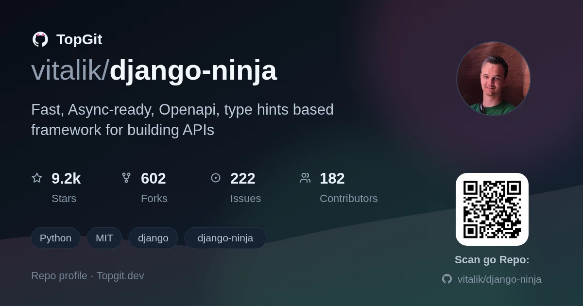 TopGit repo profile image for vitalik/django-ninja