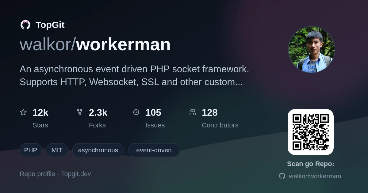 TopGit repo profile image for walkor/workerman