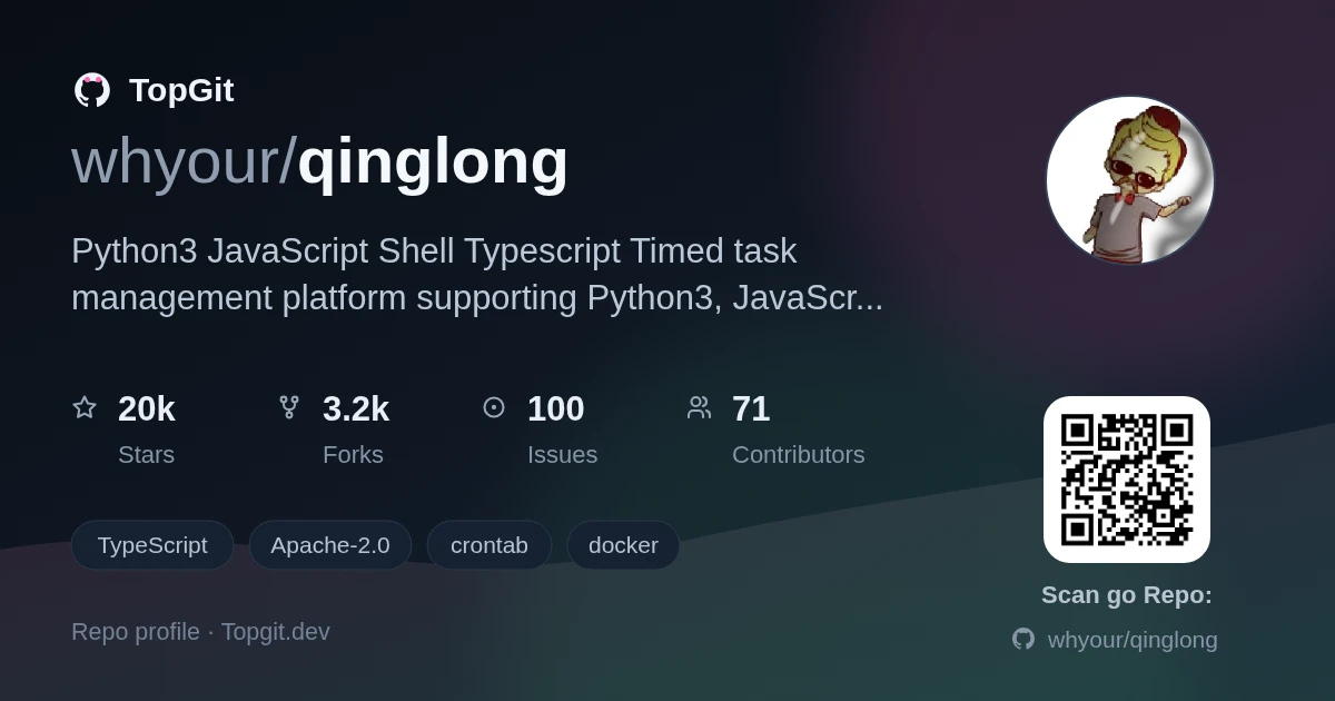 TopGit repo profile image for whyour/qinglong