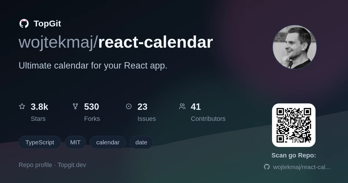 TopGit repo profile image for wojtekmaj/react-calendar
