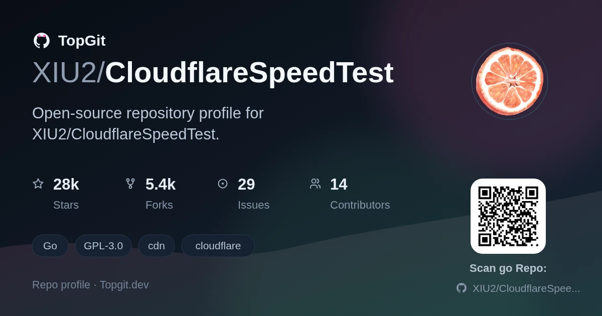 TopGit repo profile image for XIU2/CloudflareSpeedTest