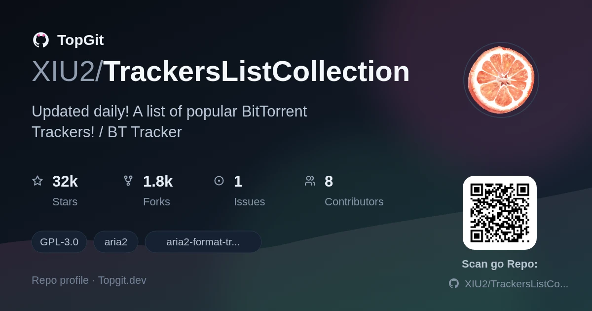 TopGit repo profile image for XIU2/TrackersListCollection